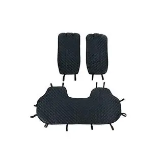 Velour rear seat covers (set, black with blue stitching)