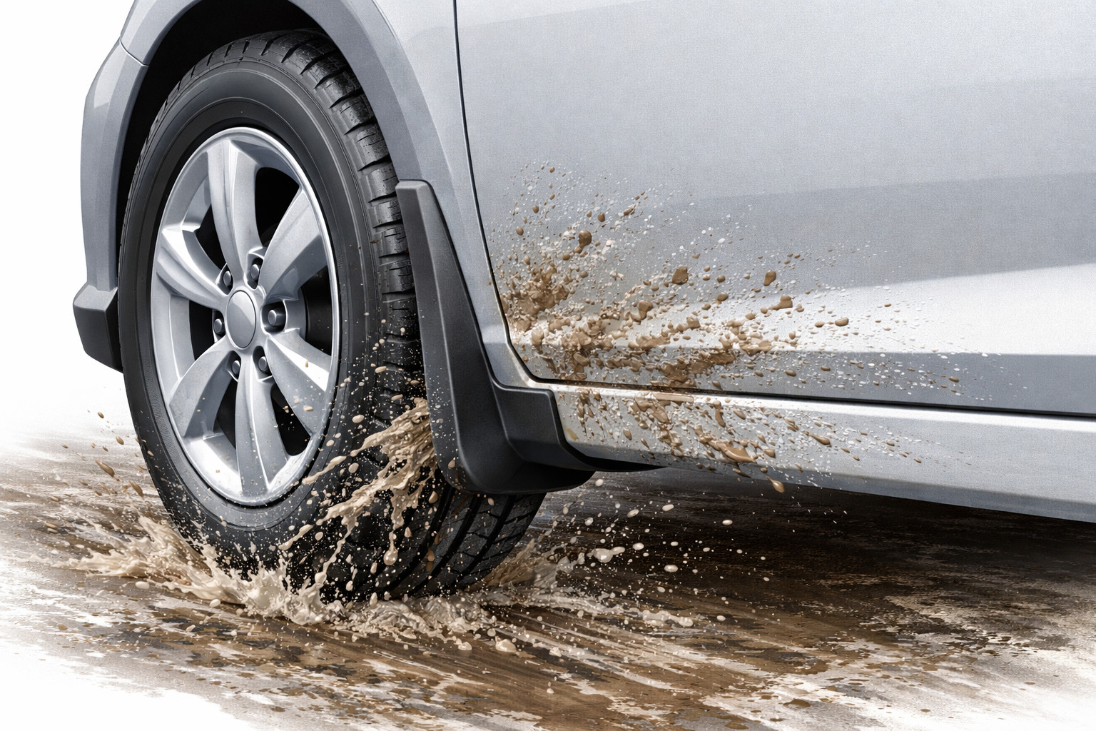 Spray hits the sides even with mudflaps: where to look for the cause
