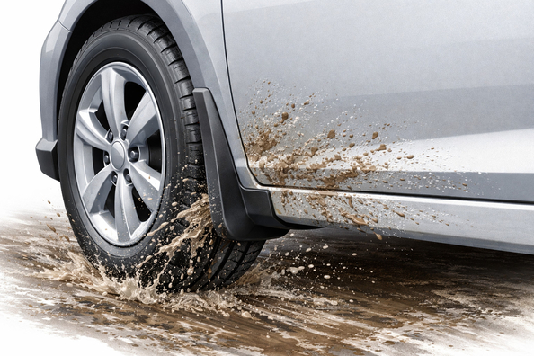 Spray hits the sides even with mudflaps: where to look for the cause Photo 1