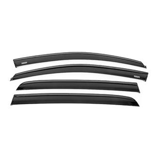 Side window wind deflectors with black molding Niken Luxury (HB, 4 pcs) Volkswagen Golf 6 2008-2014 photo 1