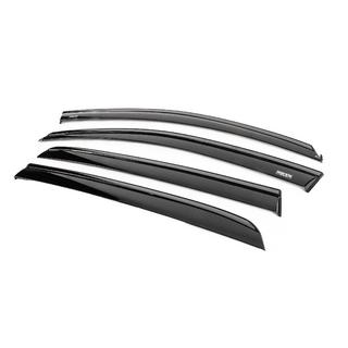 Side window wind deflectors with black molding Niken Luxury (HB, 4 pcs) Volkswagen Golf 6 2008-2014 photo 2