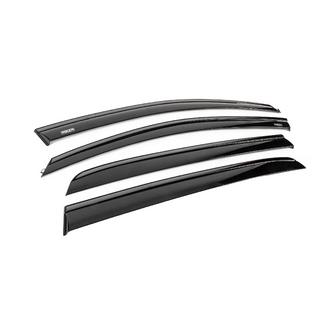 Side window wind deflectors with black molding Niken Luxury (HB, 4 pcs) Volkswagen Golf 6 2008-2014 photo 3
