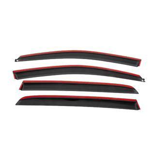 Side window wind deflectors with black molding Niken Luxury (HB, 4 pcs) Volkswagen Golf 6 2008-2014 photo 4