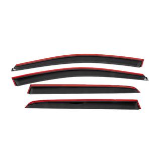 Side window wind deflectors with black molding Niken Luxury (HB, 4 pcs) Volkswagen Golf 7/E-Golf 2012-2020 photo 4