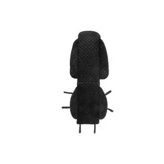 Velour seat cover (1 pc, black with black stitching) photo 1
