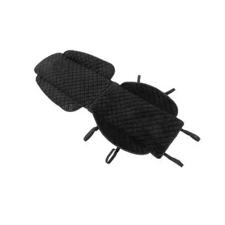 Velour seat cover (1 pc, black with black stitching) photo 2