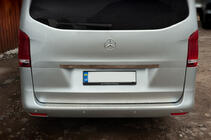 Mercedes Vito/V-class W447 2014- Wide stainless steel tailgate trim above license plate photo 4