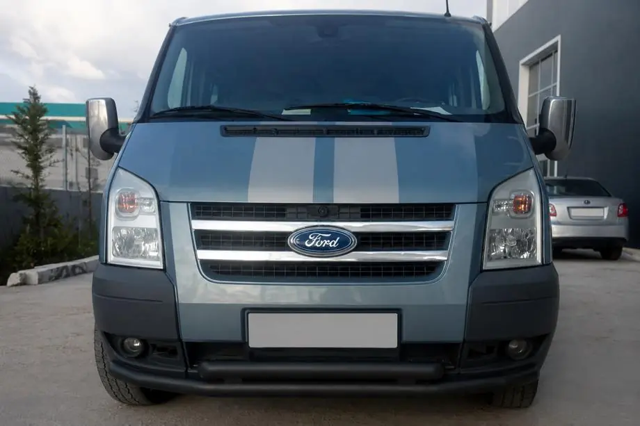 Ford Transit 2000–2014 Front nudge bar ST014 Black (2006-2014, stainless steel) Photo 1