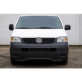 Front bull bar wave grille ST007-1 Black (stainless steel) Volkswagen T5 Caravelle 2004-2010 photo 1
