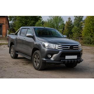 Front bull bar F3-34 Black (stainless steel) Toyota Hilux 2015- photo 2