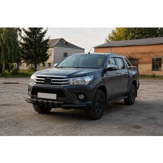 Front bull bar F3-34 Black (stainless steel) Toyota Hilux 2015- photo 3