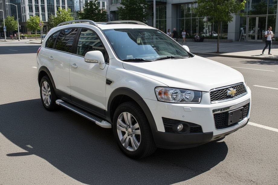 Chevrolet Captiva 2006-2019 Side Steps Allmond White (2 pcs, Aluminum) Image