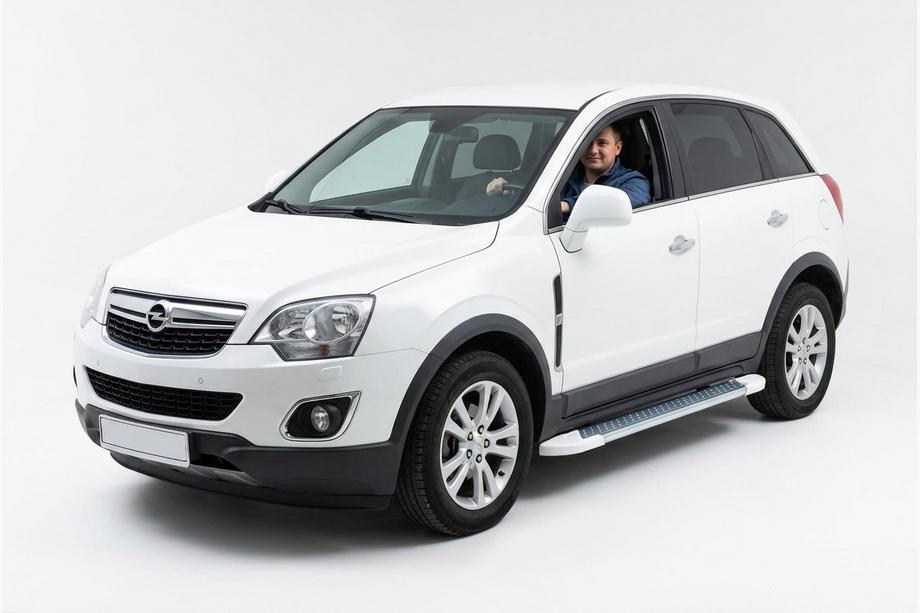 Opel Antara 2006-2017 Side Steps Allmond White (2 pcs, Aluminum) Image