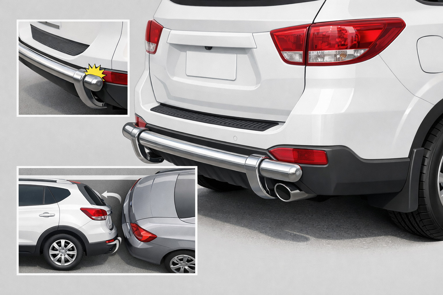 Does a rear bar protect the bumper when parking and in minor impacts?