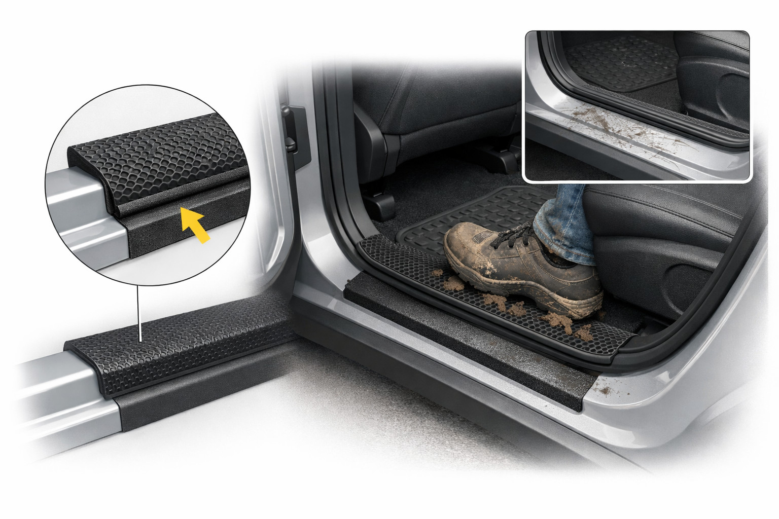 Do EVA door sill mats protect from scratches and dirt?