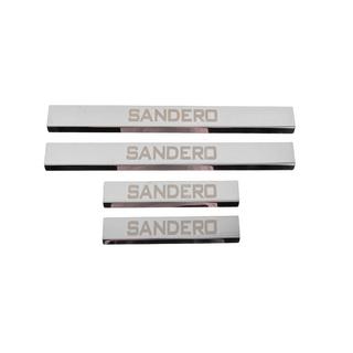 Carmos V3 Door Sill Plates (4 pcs, Stainless Steel) Renault Sandero 2013-2022 photo 1
