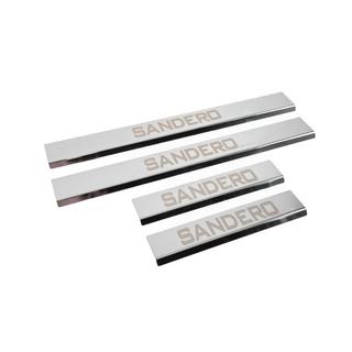 Carmos V3 Door Sill Plates (4 pcs, Stainless Steel) Renault Sandero 2013-2022 photo 3
