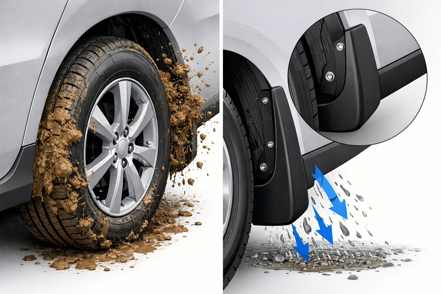 How to choose mud flaps when mud sticks to the arches