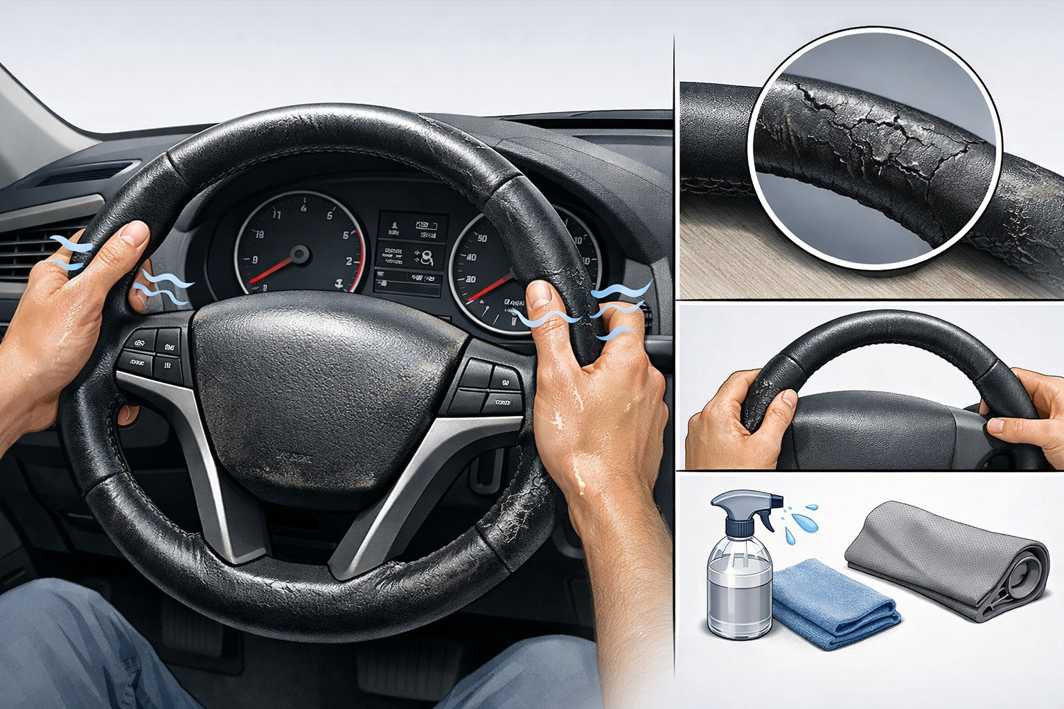 What to do if the steering wheel slips in your hands and wears out fast