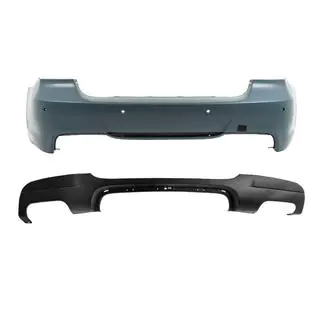 Rear bumper with diffuser for dual twin exhaust (left/right) M-Sport (for E90 2008-2011)