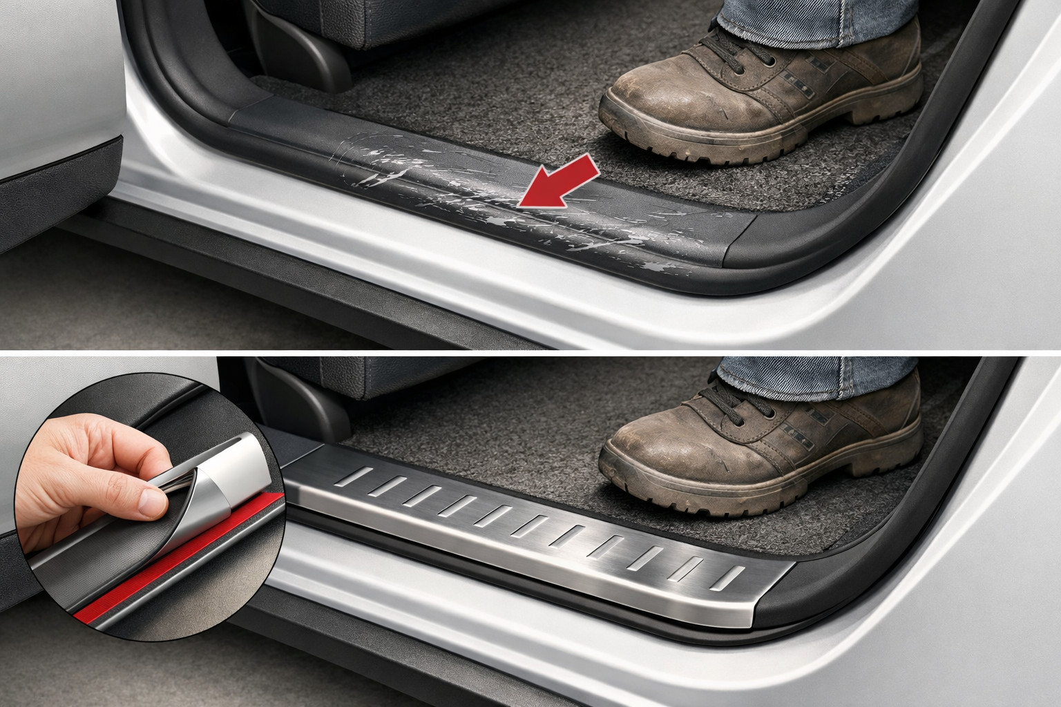 Why door sills scratch quickly and how to cover them with trim