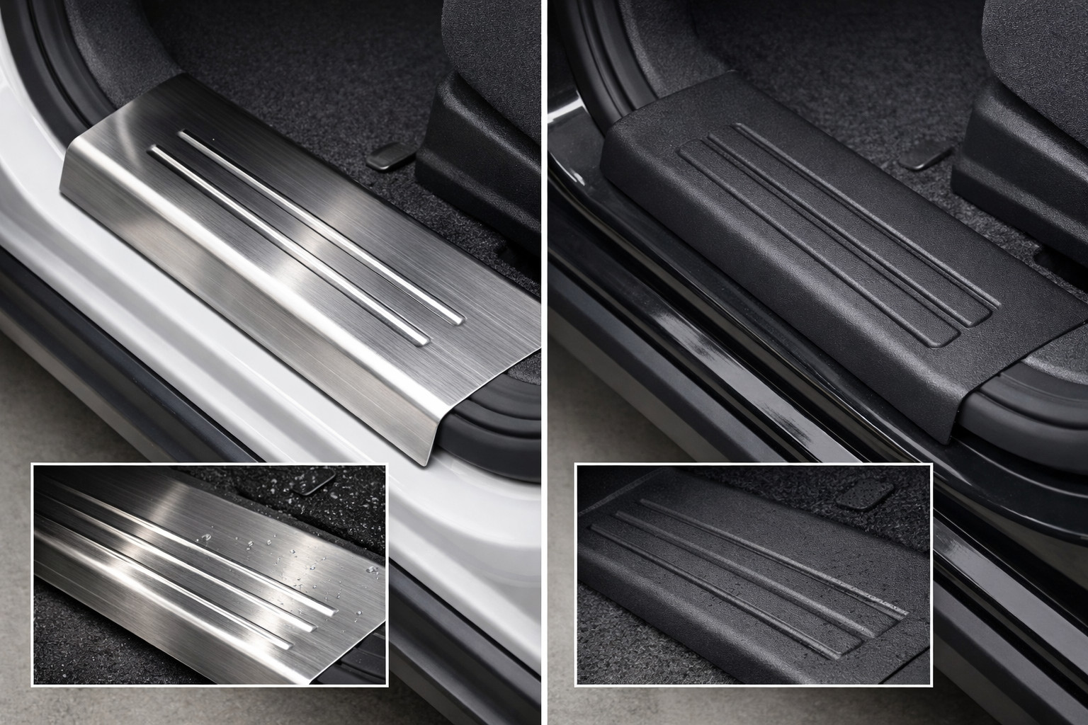 Stainless or plastic door sill trims: what’s more practical daily?