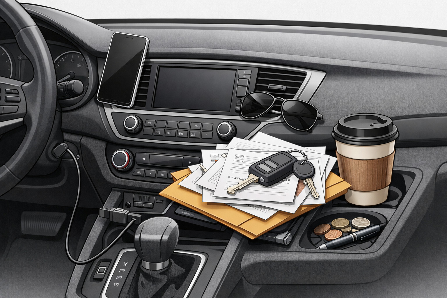 How to declutter the dashboard when phone and papers have no place