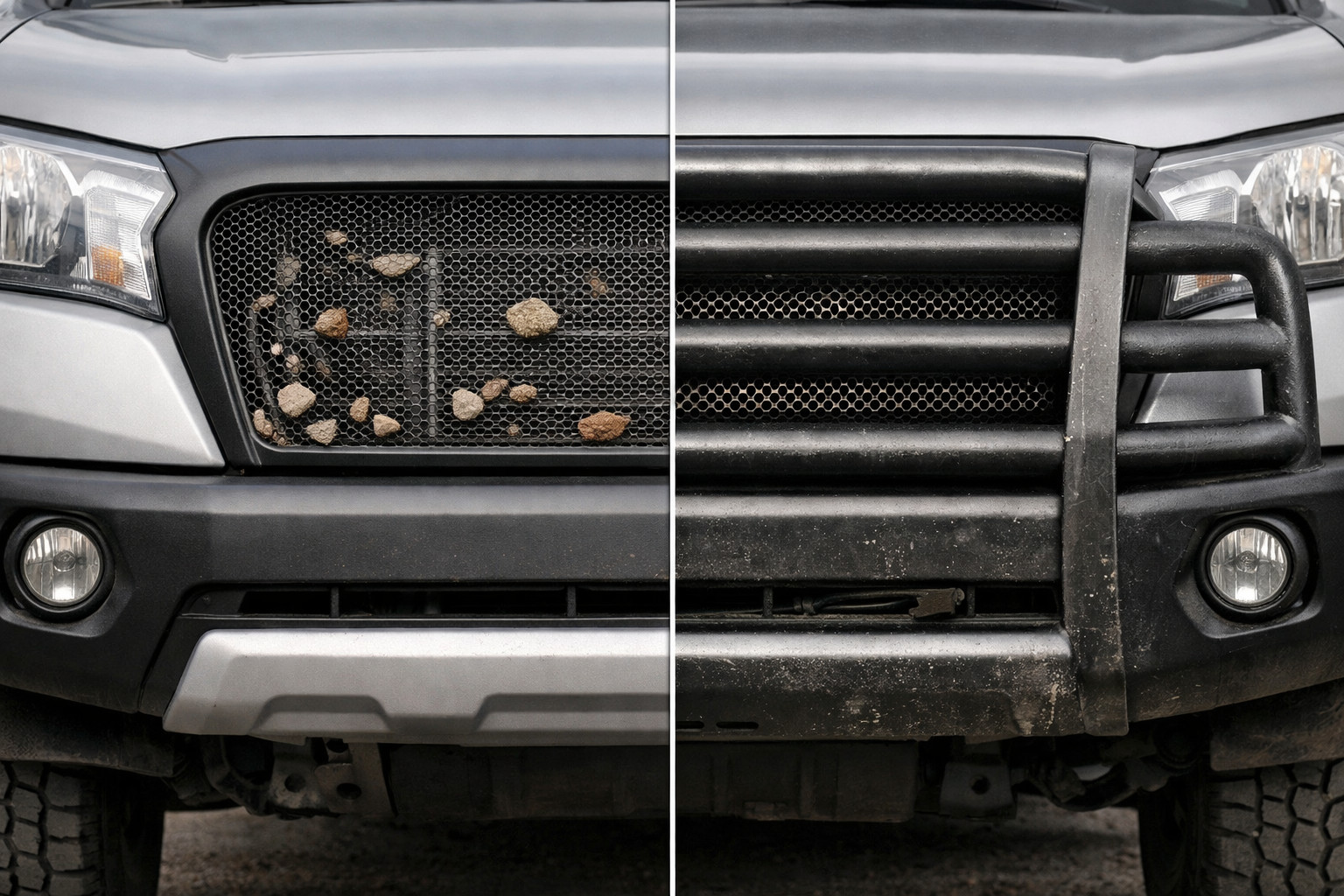 Mesh grille or reinforced metal grille: what protects best from stones and debris