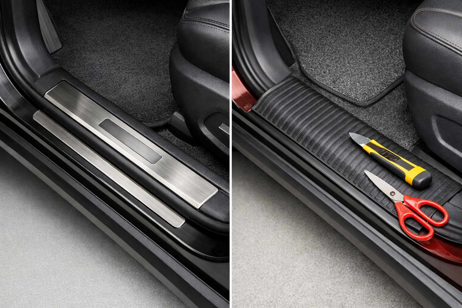 Vehicle-specific or universal door sill covers: choose right