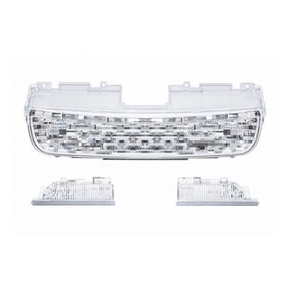 Silver radiator grille + fender gills Land Rover Discovery Sport 2014-