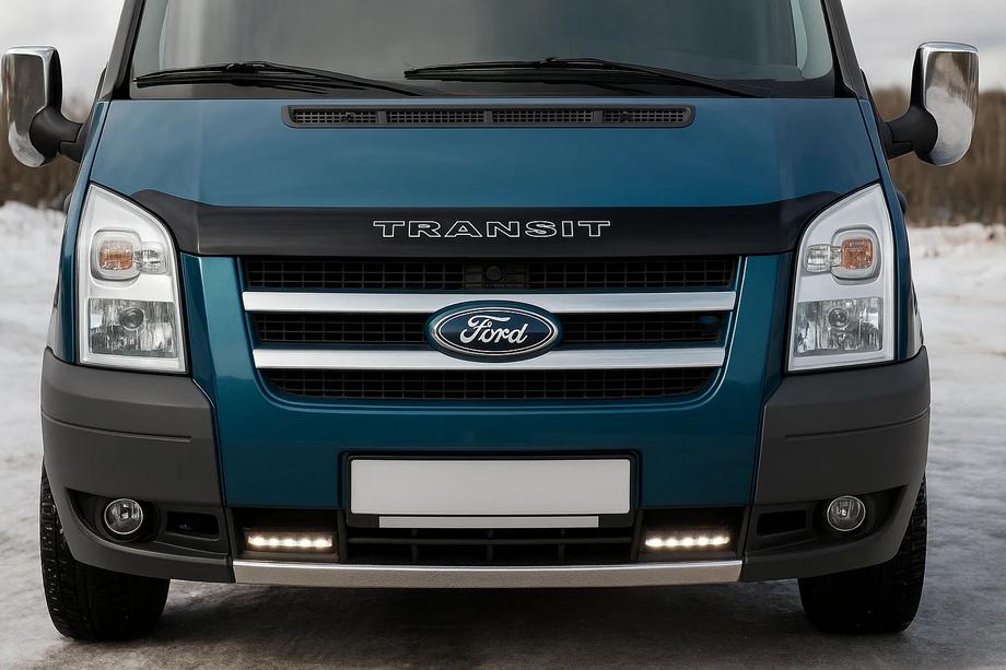 Ford Transit 2000–2014 Chrome Grille Trim (2 pcs, Stainless Steel) OmsaLine - Italian Stainless Steel Image