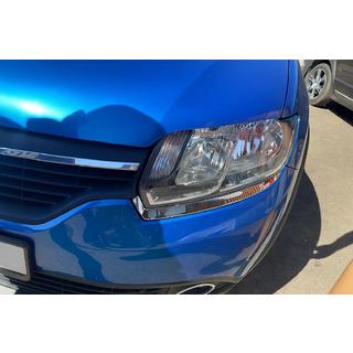 NEW!!! Headlight Covers (2 pcs, Stainless Steel) Renault Logan MCV 2013-2022 photo 2