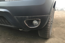 Dacia Duster 2008-2018 Fog light covers 2010-2013 (2 pcs, stainless steel) photo 1