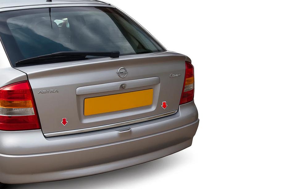 Opel Astra G classic 1998-2012 Trunk trim stainless steel Carmos - Turkish Stainless Steel Image