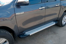 Toyota Hilux 2015- Side Steps Allmond Grey (2 pcs, Aluminum) photo 1