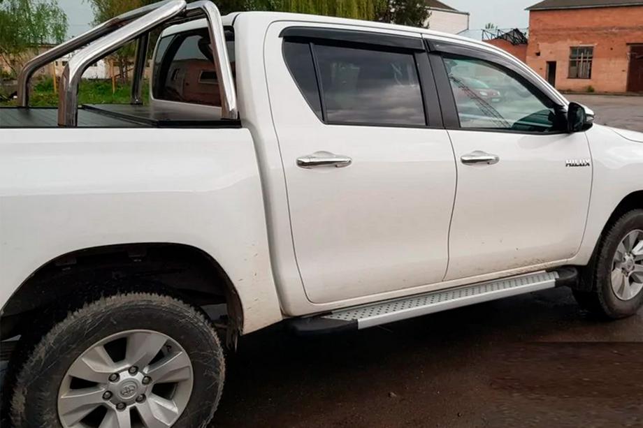 Toyota Hilux 2015- Side Steps Allmond Grey (2 pcs, Aluminum) Photo 2