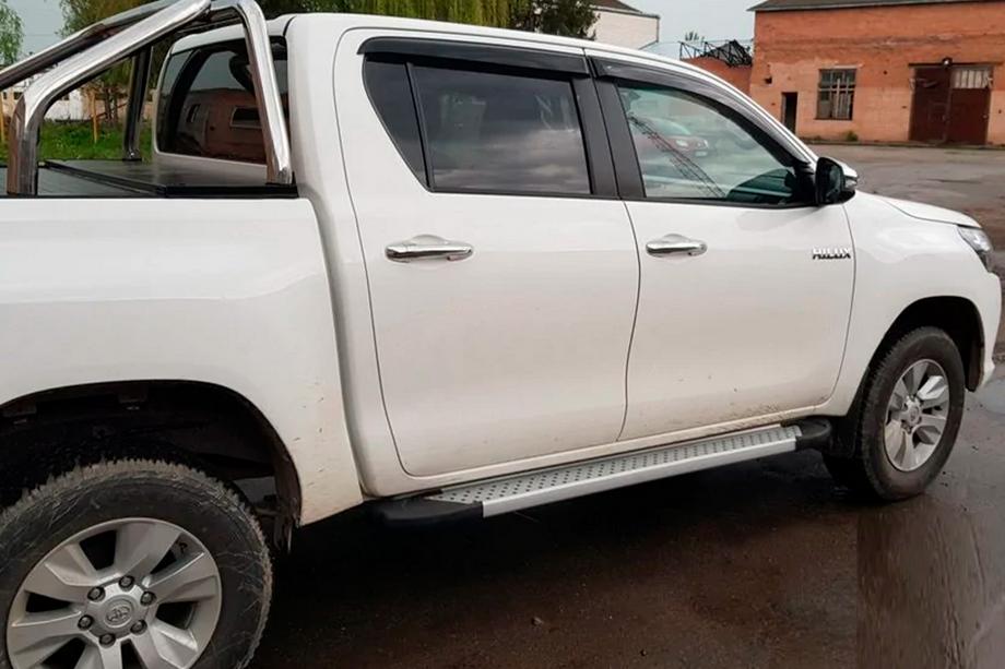Toyota Hilux 2015- Side Steps Allmond Grey (2 pcs, Aluminum) Photo 7
