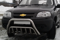Chevrolet Niva 1998-2020 Bull Bar WT002 (Stainless Steel) photo 1