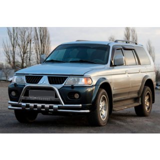 Front Bull Bar ST015↗WT (Stainless Steel) Mitsubishi Pajero Sport 1996-2007 photo 1