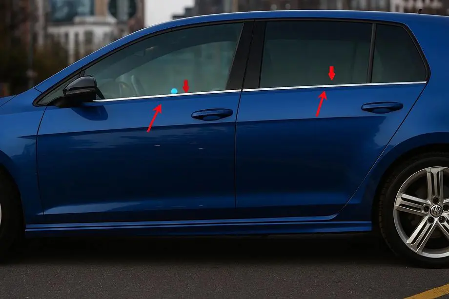 Volkswagen Golf 6 2008-2014 Window Trim Molding (4 pcs, Stainless Steel) Image