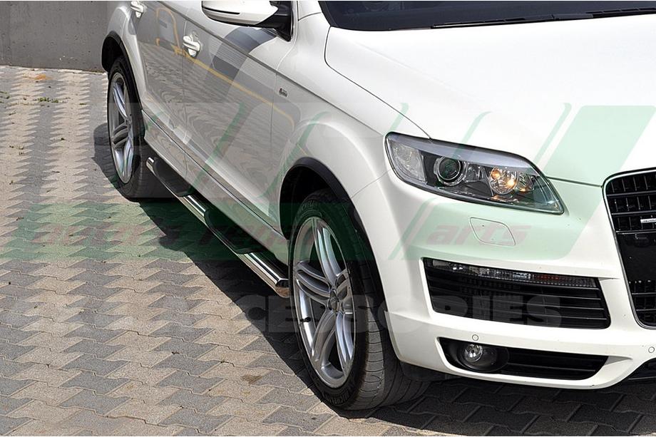 Audi Q7 2005-2015 Side Pipes (2 pcs, Stainless Steel) d60 with plastic inserts Photo 5