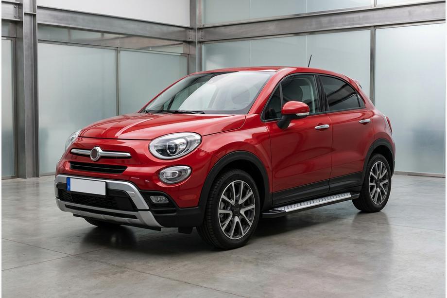 Fiat 500X 2014-2024 Side Steps Allmond Grey (2 pcs, Aluminum) Image
