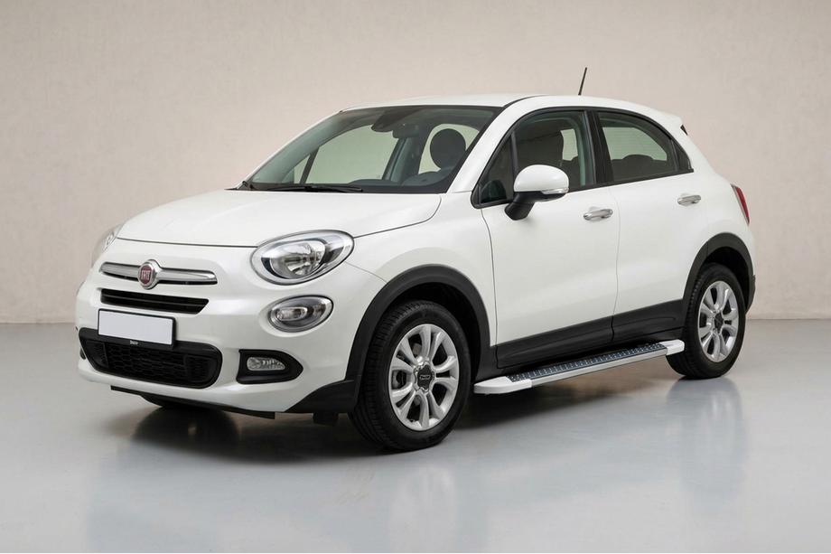 Fiat 500X 2014-2024 Side Steps Allmond White (2 pcs, Aluminum) Image