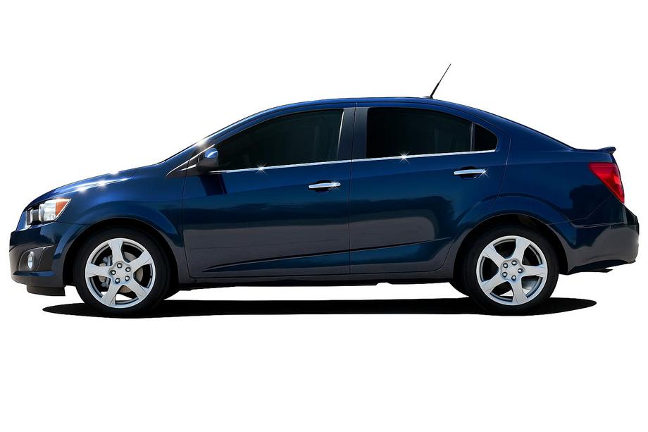 Chevrolet Aveo T300 2011-2020 Lower window trims stainless steel Hatchback, OmsaLine - Italian Stainless Steel Image