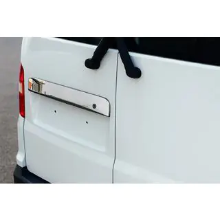 Stainless steel trim above license plate for rear swing doors photo 1