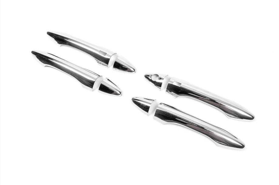 Hyundai IX-35 2010-2015 Chrome Door Handle Covers (4 pcs, Stainless Steel) Without Chip, OmsaLine - Italian Stainless Steel Photo 5