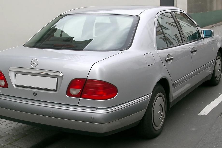 Mercedes E-class W210 1995-2002 Trunk trim above license plate (Sedan) Polished Stainless Steel Image