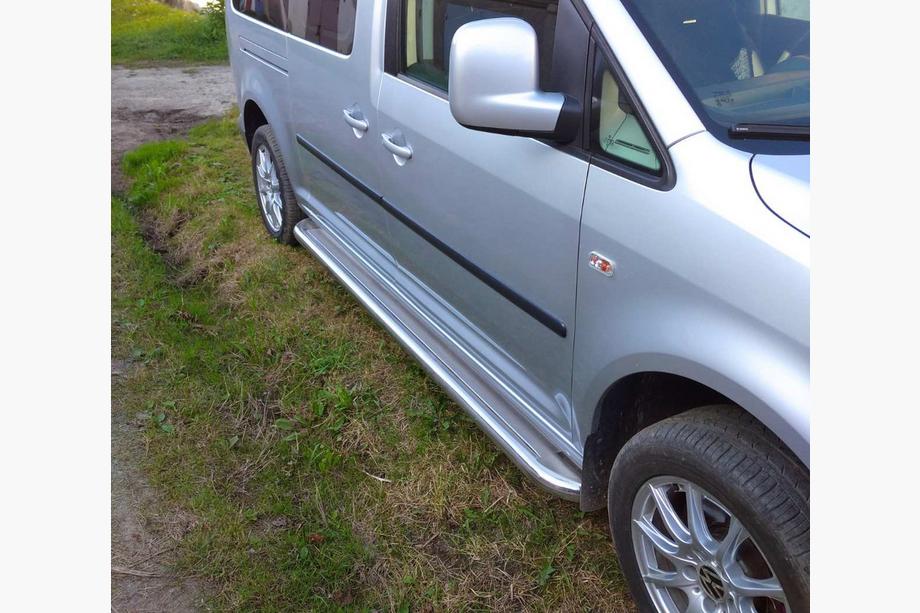 Volkswagen Caddy 2004-2010 Side Steps Premium (2 pcs, Stainless Steel) Standard base, d60 Image