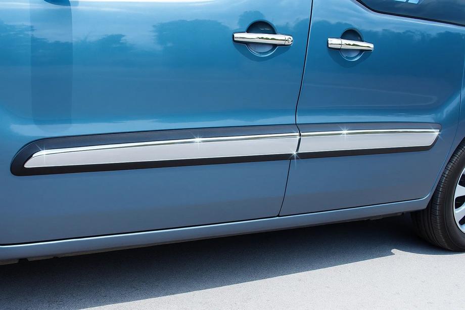 Citroen Berlingo 2008-2018 Stainless Steel Door Moldings (4 pcs) Carmos - Turkish Stainless Steel Image