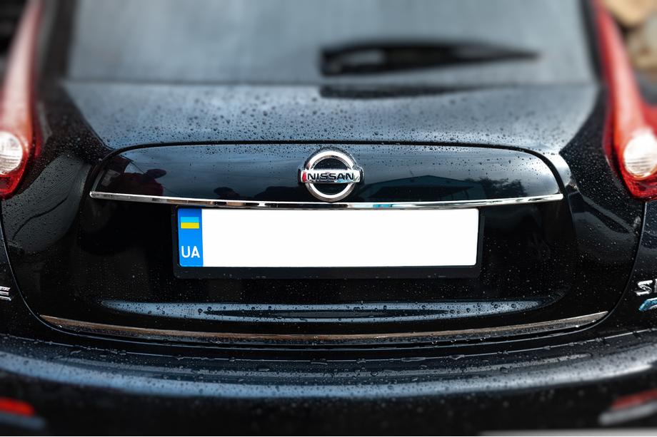 Nissan Juke 2010-2019 Chrome trim above license plate (stainless steel) OmsaLine - Italian Stainless Steel Image